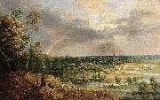 Lucas van Uden Panoramic River Landscape oil on canvas